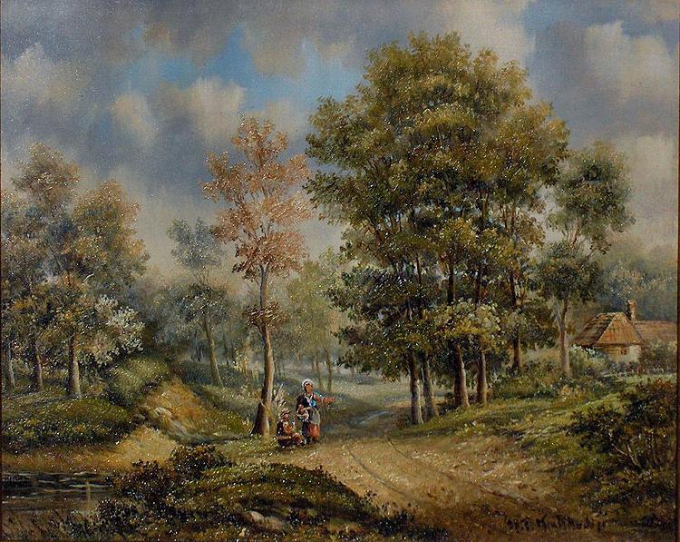 Barend Cornelis Koekkoek Walk in the woods France oil painting art